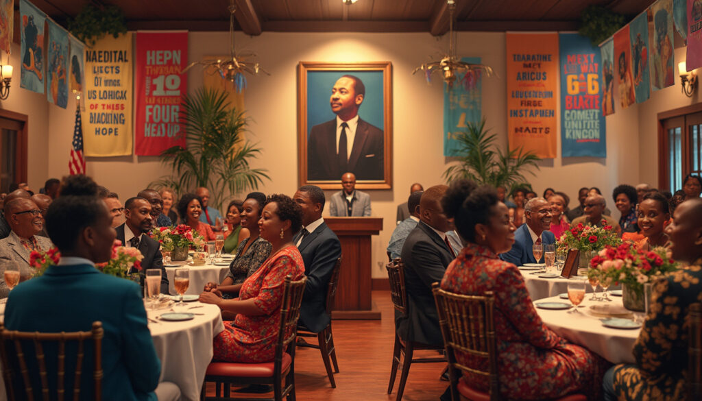 participez à une soirée sociale exceptionnelle en l'honneur de martin luther king jr., une célébration inspirante de son héritage et de son engagement pour les droits civiques. rejoignez-nous pour des discussions enrichissantes, des performances artistiques et un hommage à la lutte pour l'égalité et la justice.