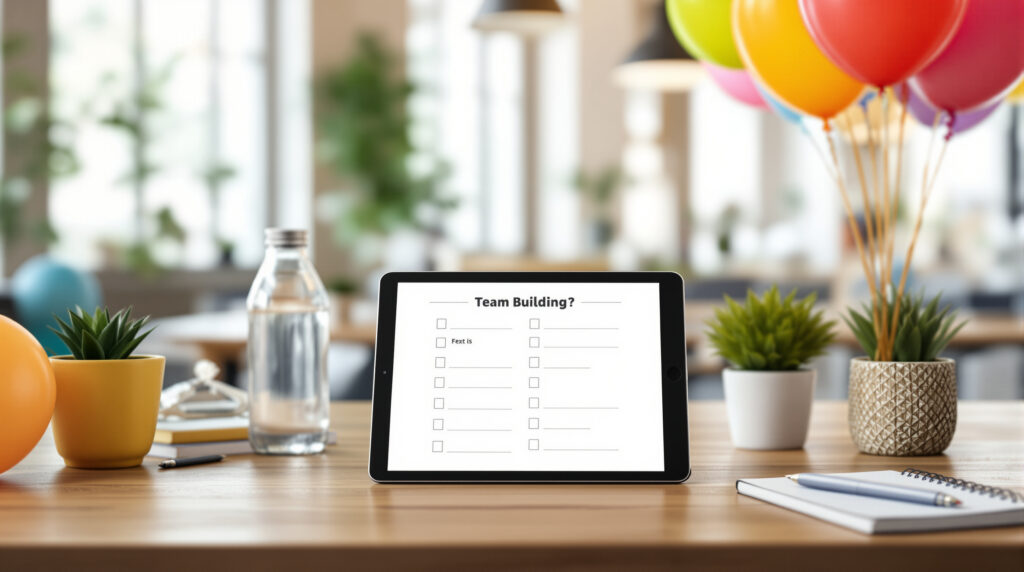 téléchargez notre checklist gratuite et organisez facilement un team building sans stress. suivez chaque étape essentielle pour garantir la réussite de votre événement d’équipe !