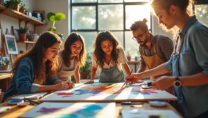 découvrez nos ateliers artistiques conçus pour stimuler la créativité collective, favorisant l'expression et la collaboration au sein de votre groupe.