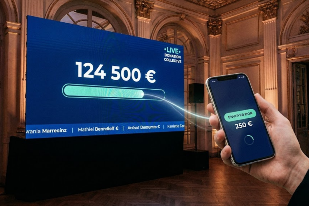 Diffusion et progression de la collecte de dons en temps réel