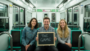 Trois personnes dans le bus pour un Escape Game