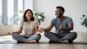 découvrez notre expérience d'une séance de yoga du rire en équipe, une méthode ludique pour renforcer la cohésion et booster la bonne humeur au travail.