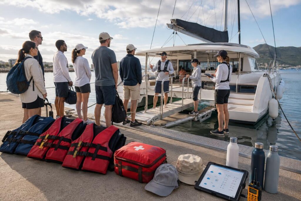 Assurer la sécurité de tout le monde durant le team building en catamaran